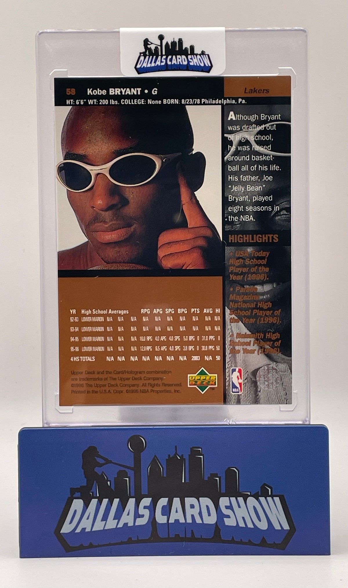 1996-97 Upper Deck Kobe Bryant RC #58 - Los Angeles Lakers