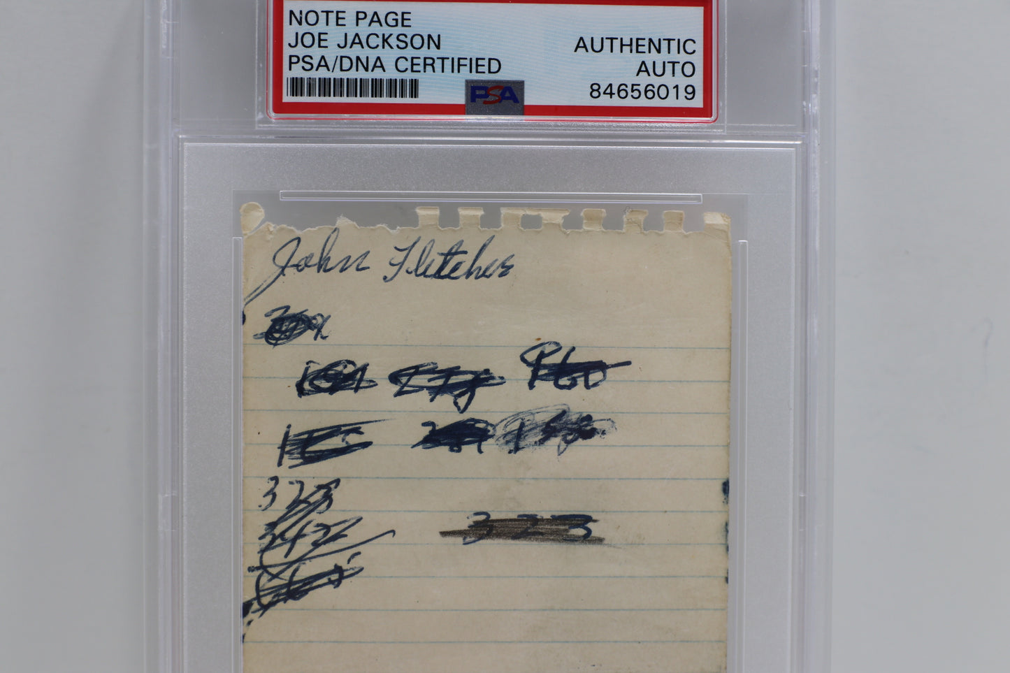 SHOELESS JOE JACKSON SIGNED NOTE PAGE Chicago White Black Sox PSA Slab BAS JSA
