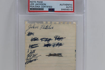 SHOELESS JOE JACKSON SIGNED NOTE PAGE Chicago White Black Sox PSA Slab BAS JSA