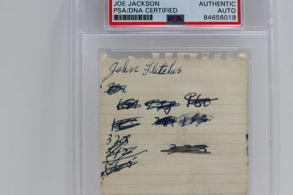 SHOELESS JOE JACKSON SIGNED NOTE PAGE Chicago White Black Sox PSA Slab BAS JSA