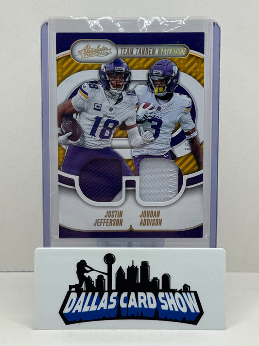 2024 Panini Absolute Team Tandem Materials Justin Jefferson, Jordan Addison /99