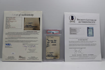 SHOELESS JOE JACKSON SIGNED NOTE PAGE Chicago White Black Sox PSA Slab BAS JSA