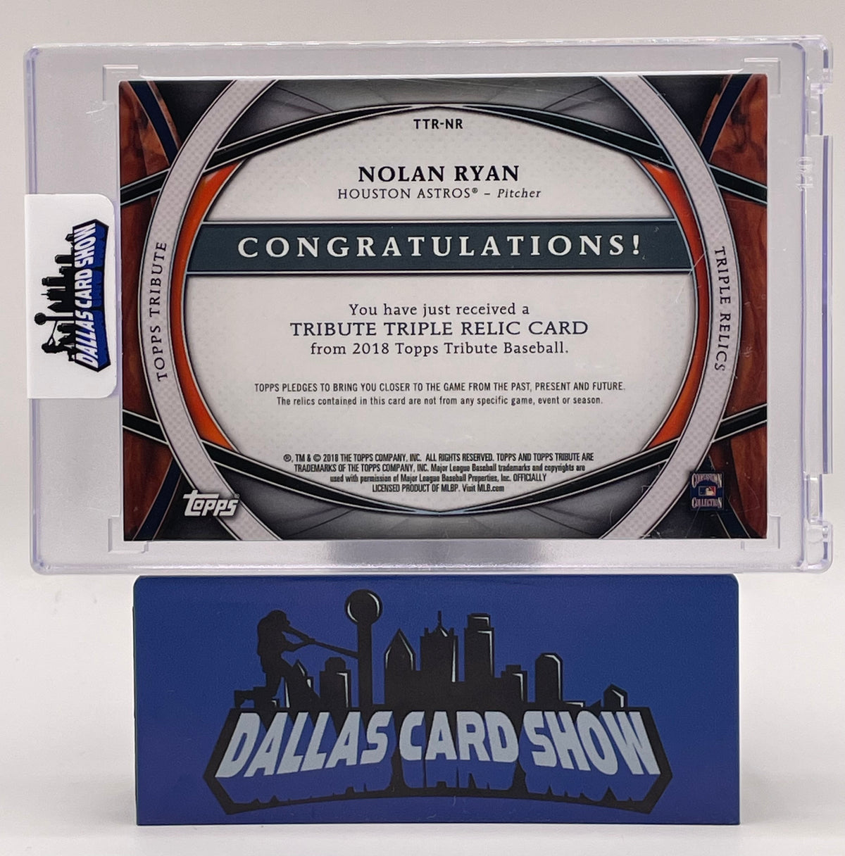 2018 Topps Tribute #TTR-NR Nolan Ryan Tribute Triple Relic /150