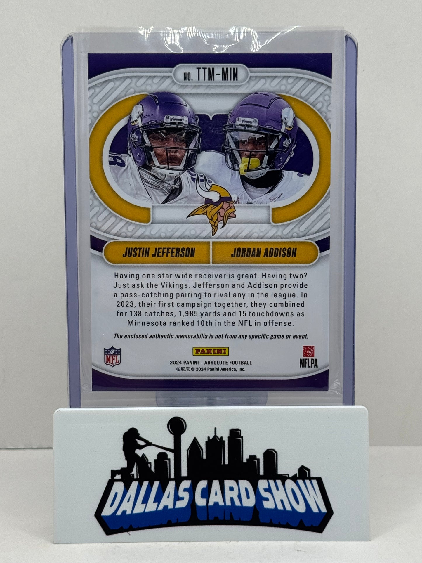 2024 Panini Absolute Team Tandem Materials Justin Jefferson, Jordan Addison /99