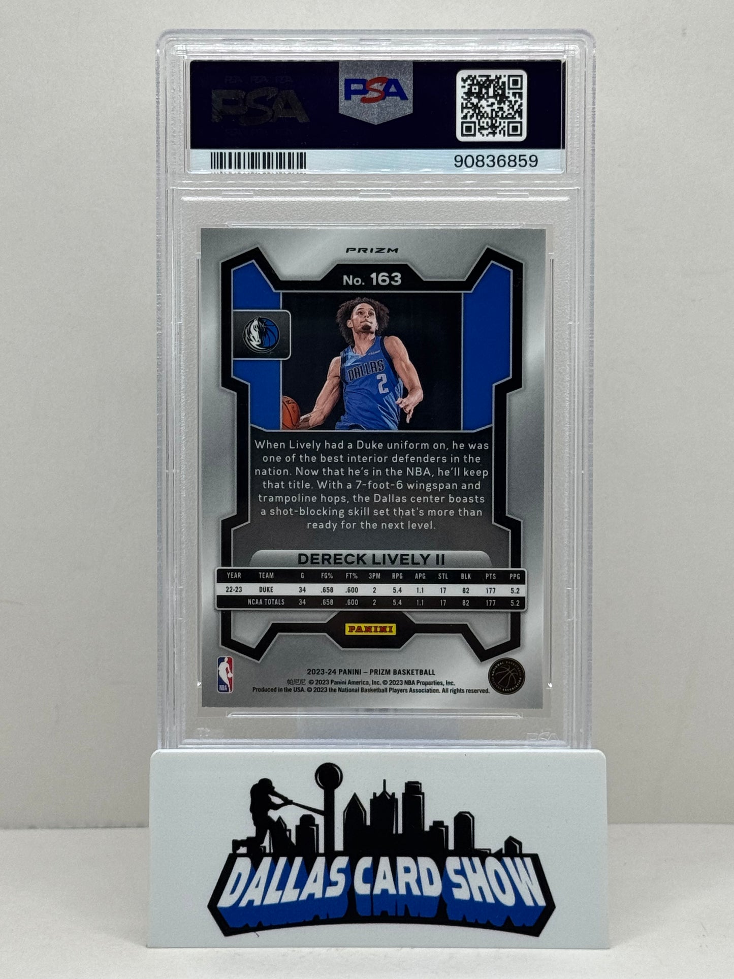2023 Panini Prizm #163 Dereck Lively Hyper PSA 9