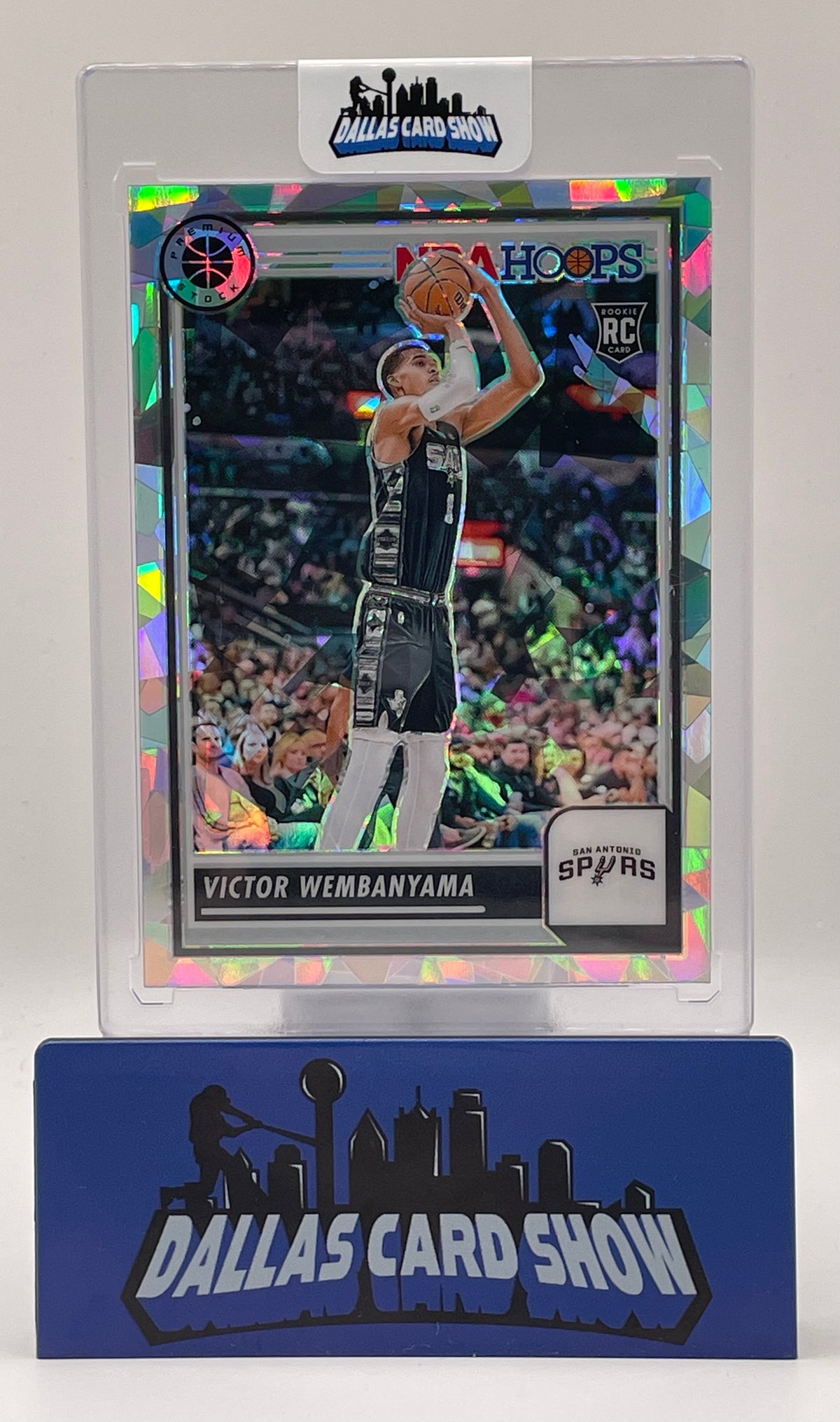 2023-24 Panini Hoops Premium Stock #108 Victor Wembanyama Cracked Ice Rookie RC