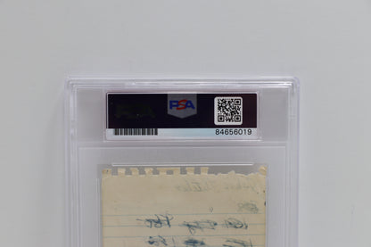 SHOELESS JOE JACKSON SIGNED NOTE PAGE Chicago White Black Sox PSA Slab BAS JSA