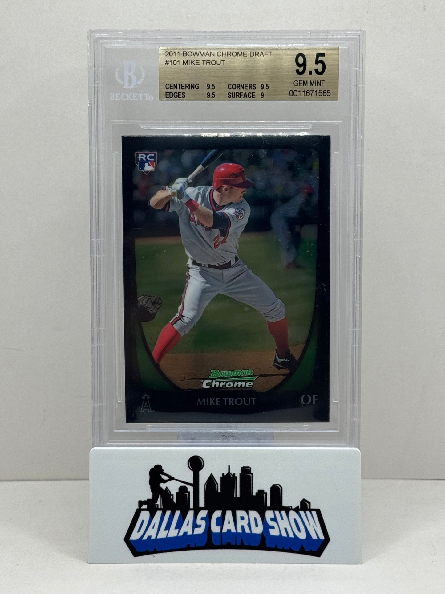 2011 Bowman Chrome Draft #101 Mike Trout Rookie RC BGS 9.5