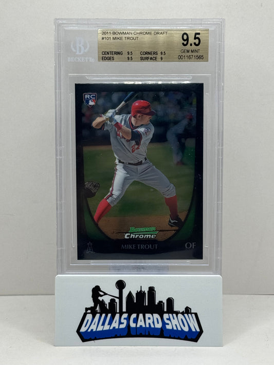 2011 Bowman Chrome Draft #101 Mike Trout Rookie RC BGS 9.5
