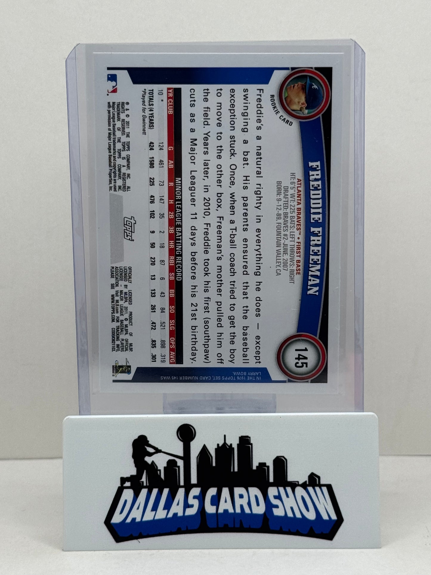 2011 Topps #145 Freddie Freeman Rookie RC Dodgers