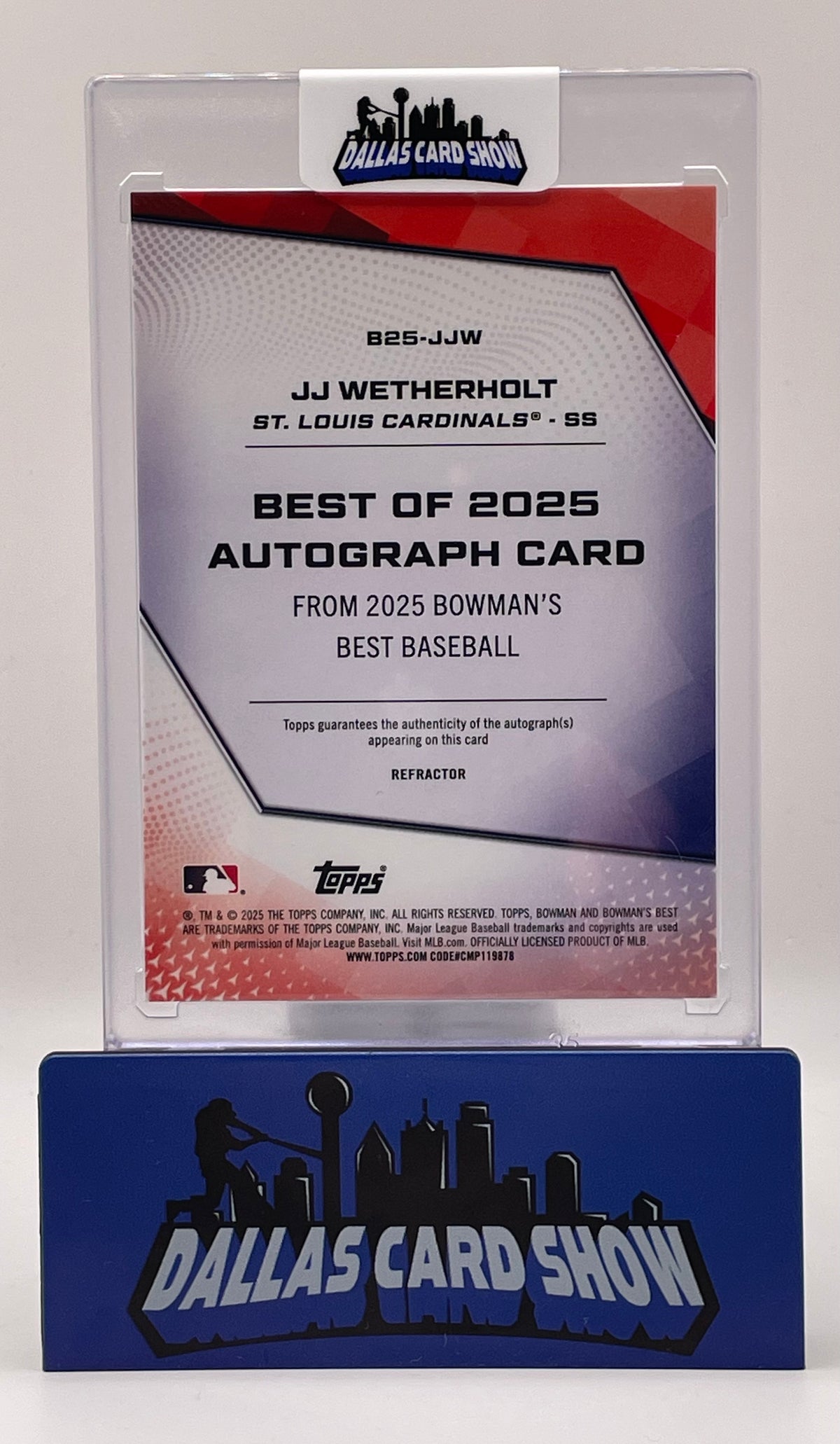 2025 Bowman's Best #B25-JJW JJ Wetherholt Best of 2025 Refractor Autograph