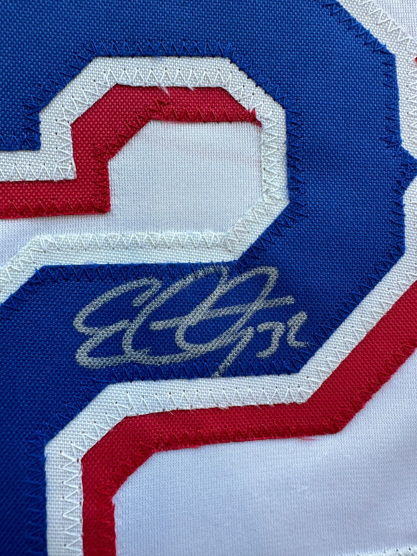 EVAN CARTER TEXAS RANGERS SIGNED Home JERSEY XL BAS COA