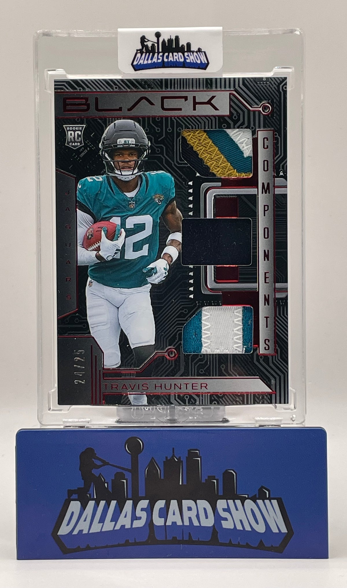 2025 Panini Black #RCO-THR Travis Hunter Components Rookie Relic /25