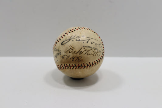 BABE RUTH w/59 H.R. & FRANK HOME RUN BAKER SIGNED SPALDING JToole BASEBALL JSA