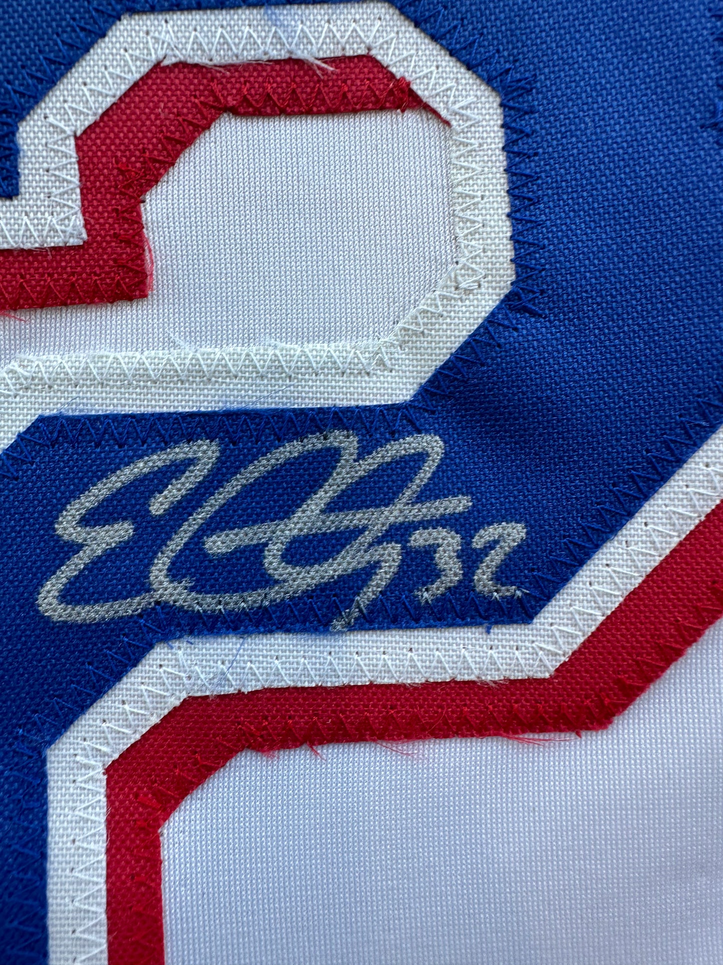 EVAN CARTER TEXAS RANGERS SIGNED Home JERSEY XL BAS COA