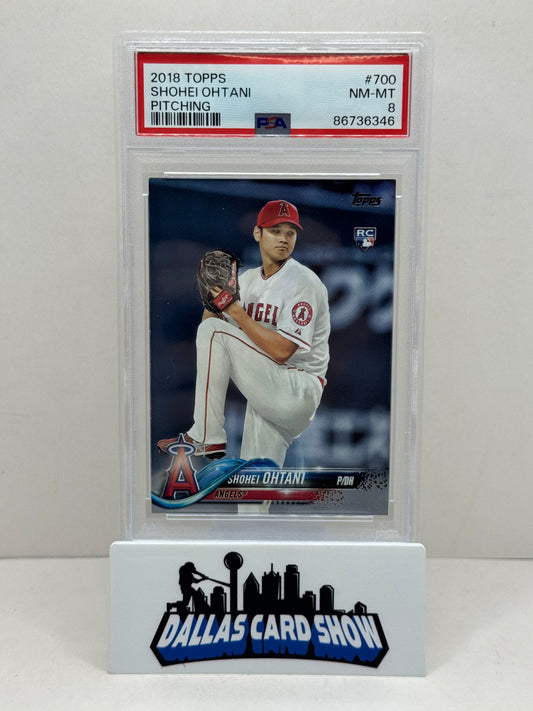 2018 Topps #700 Shohei Ohtani Rookie RC (Pitching) PSA 8