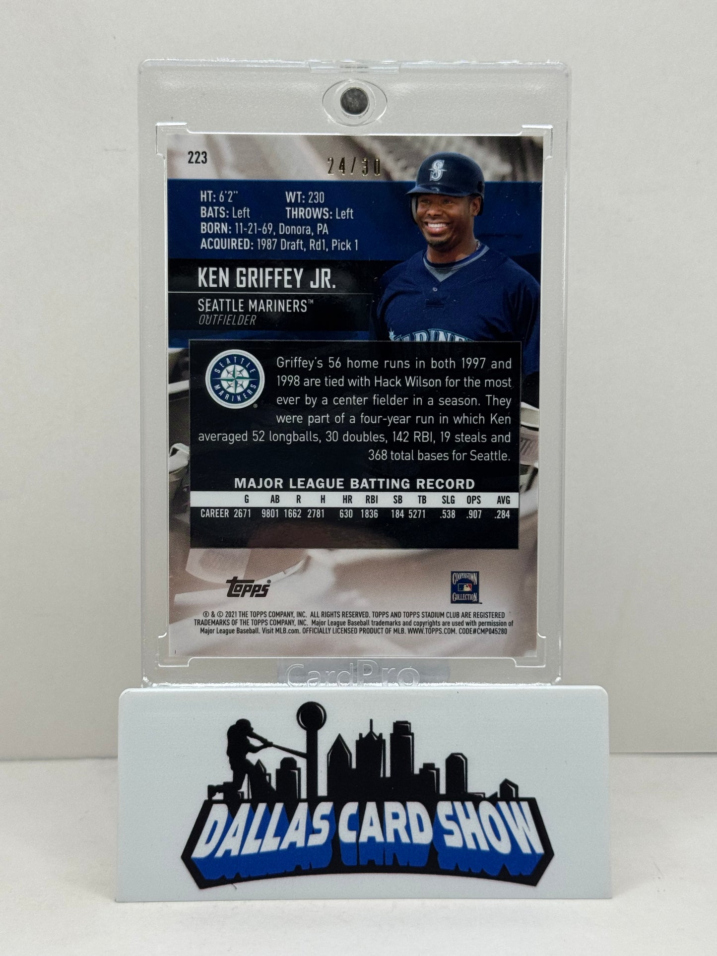 2021 Topps Stadium Club Chrome #223 Ken Griffey Jr. Refractor 24/30 Jersey #