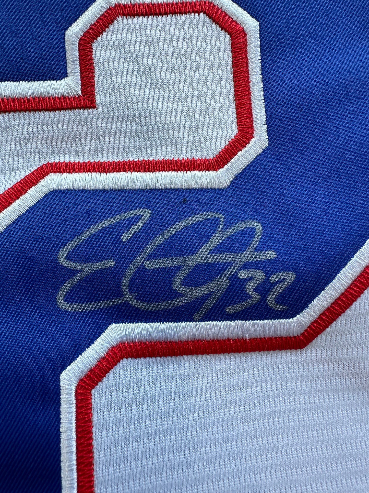 EVAN CARTER TEXAS RANGERS SIGNED Home JERSEY XL BAS COA