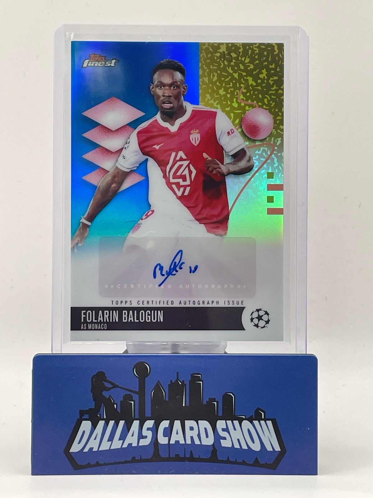 2026 Topps Finest UEFA #BA-FB Folarin Balogun Yellow Autograph /150