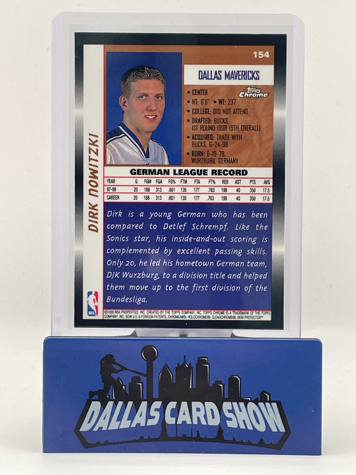1999-00 Topps Chrome #154 Dirk Nowitzki Rookie RC