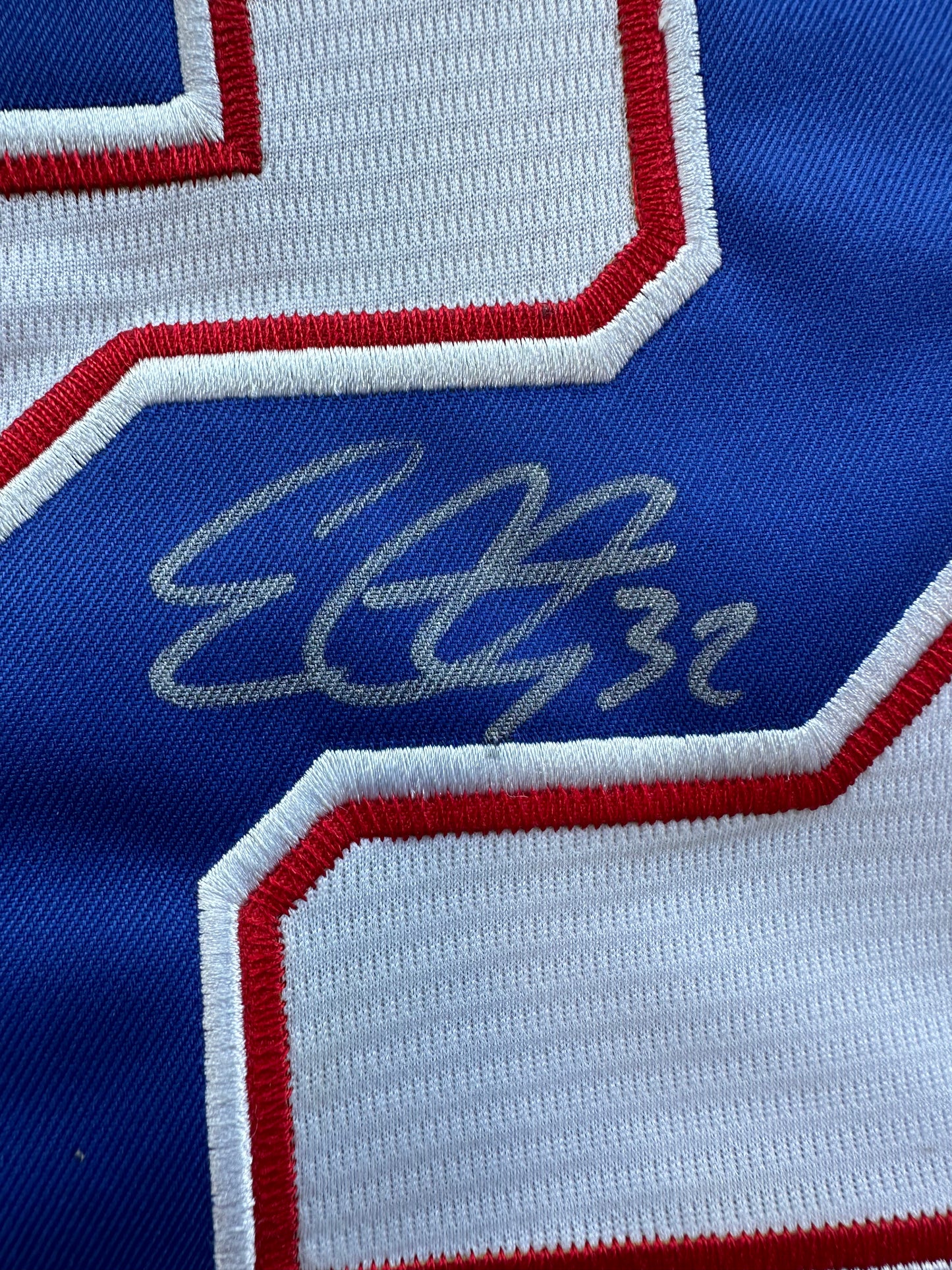 EVAN CARTER TEXAS RANGERS SIGNED Home JERSEY XL BAS COA