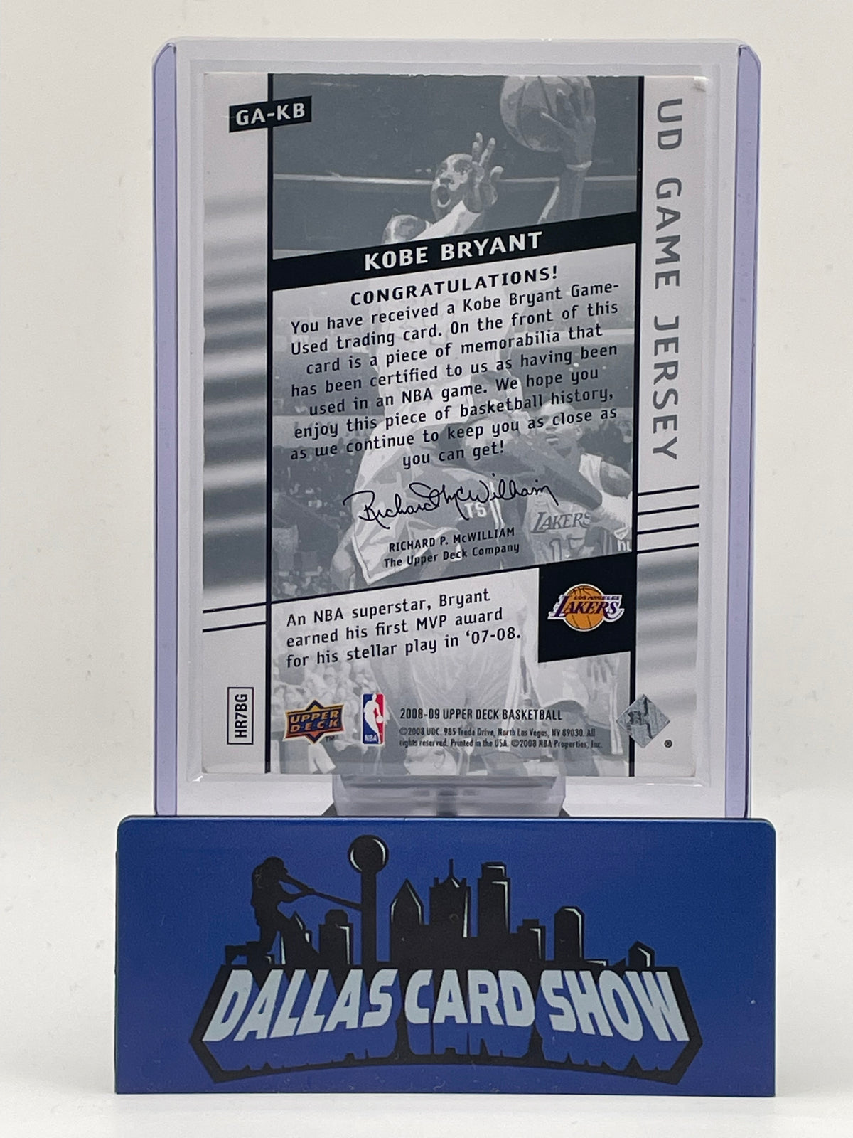2008-09 Upper Deck #GA-KB Kobe Bryant Game Jersey