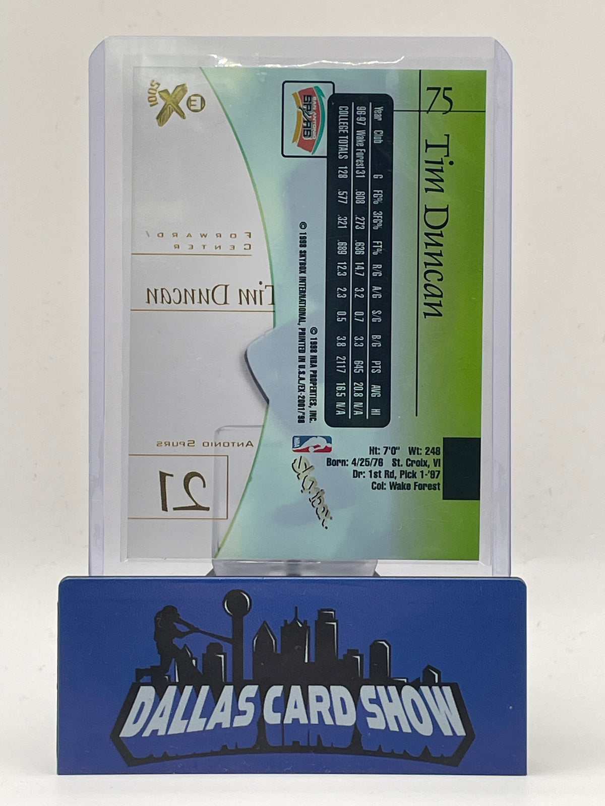1998-99 Ex 2001 #75 Tim Duncan Acetate