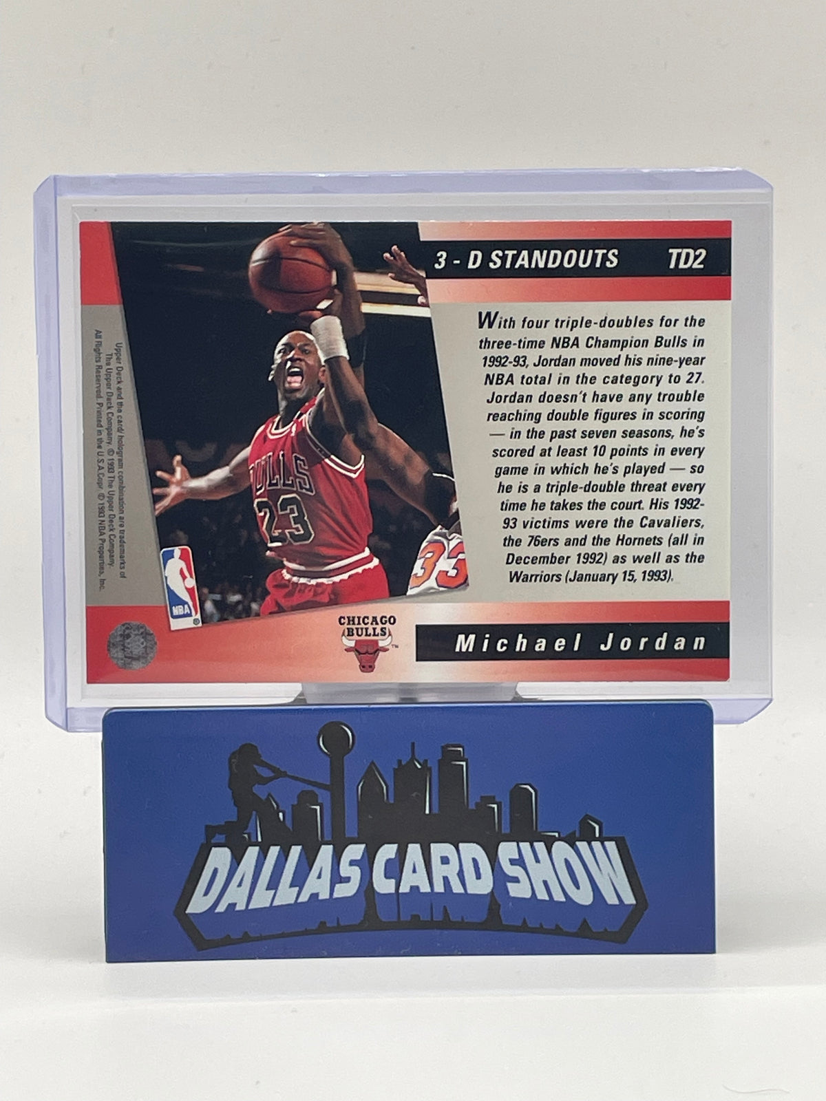 1993 Upper Deck 3-D Standouts #TD2 Michael Jordan Triple Double