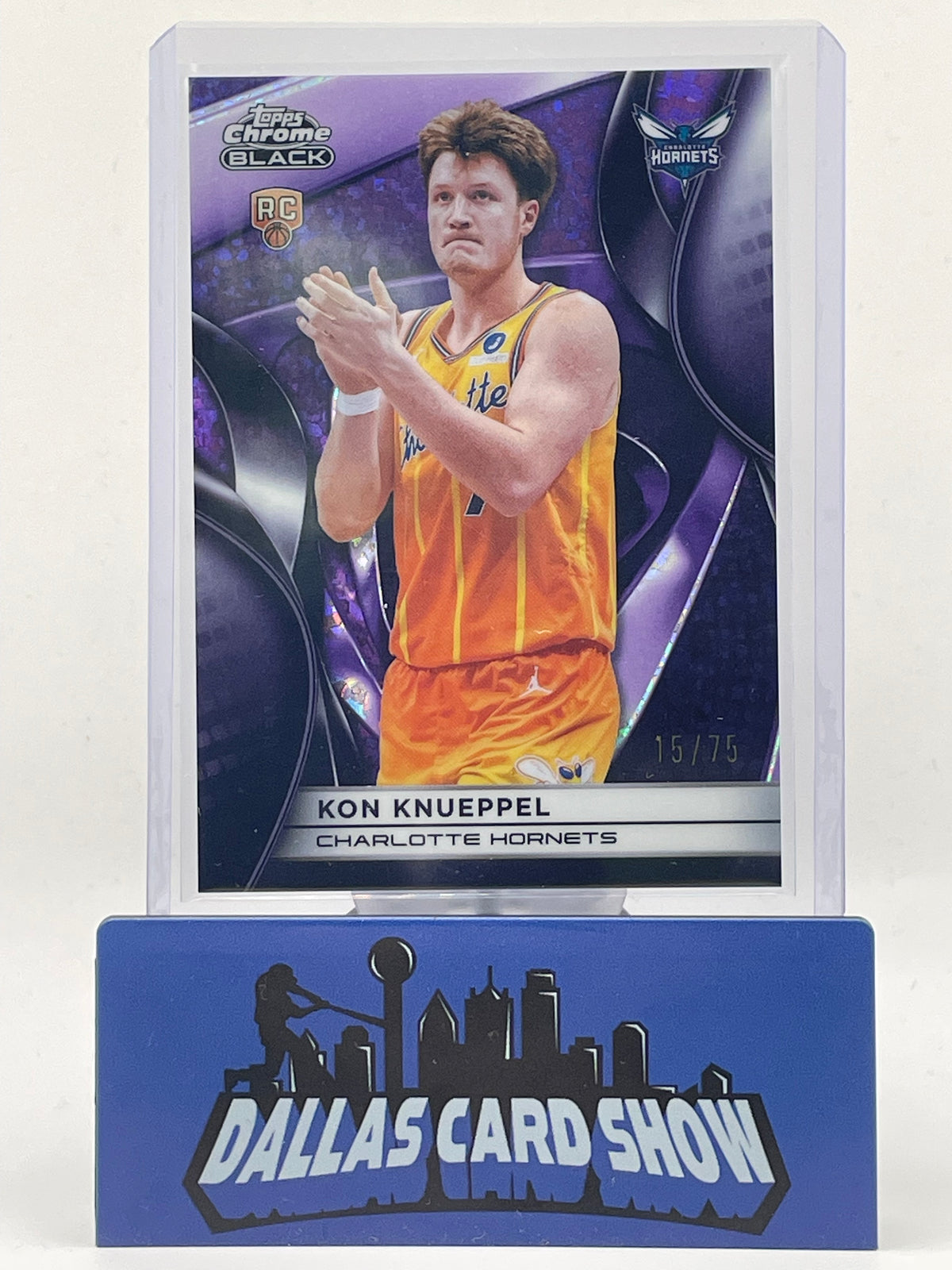 2025-26 Topps Chrome Black #106 Kon Knueppel Purple Mini Diamond /75