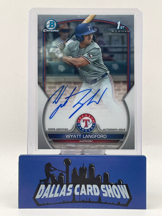 2023 Bowman Draft #CDA-WL Wyatt Langford Chrome 1st Autograph