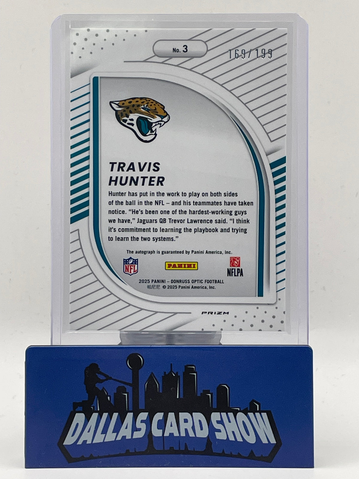 2025 Panini Optic #3 Travis Hunter Hidden Potential Autograph /199