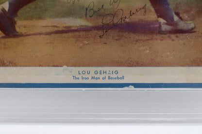 LOU GEHRIG SIGNED NEW YORK YANKEES 7x10 PUBLICATION PHOTO PSA LOA Auto Grade 9