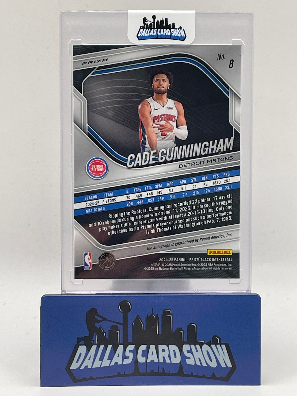 2024-25 Panini Prizm Black #8 Cade Cunningham Autograph