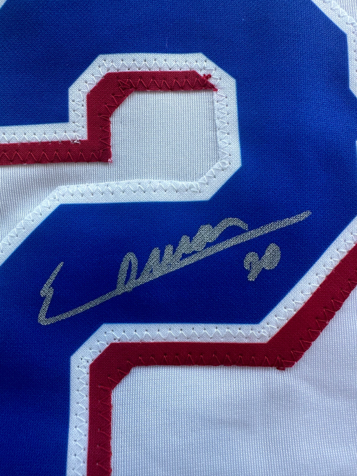 EZEQUIEL DURAN TEXAS RANGERS SIGNED White JERSEY XL BAS COA