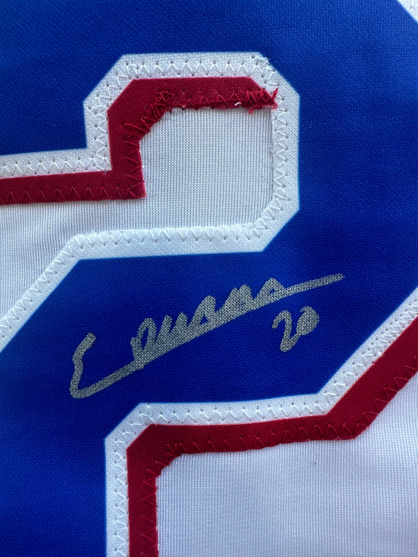 EZEQUIEL DURAN TEXAS RANGERS SIGNED White JERSEY XL BAS COA