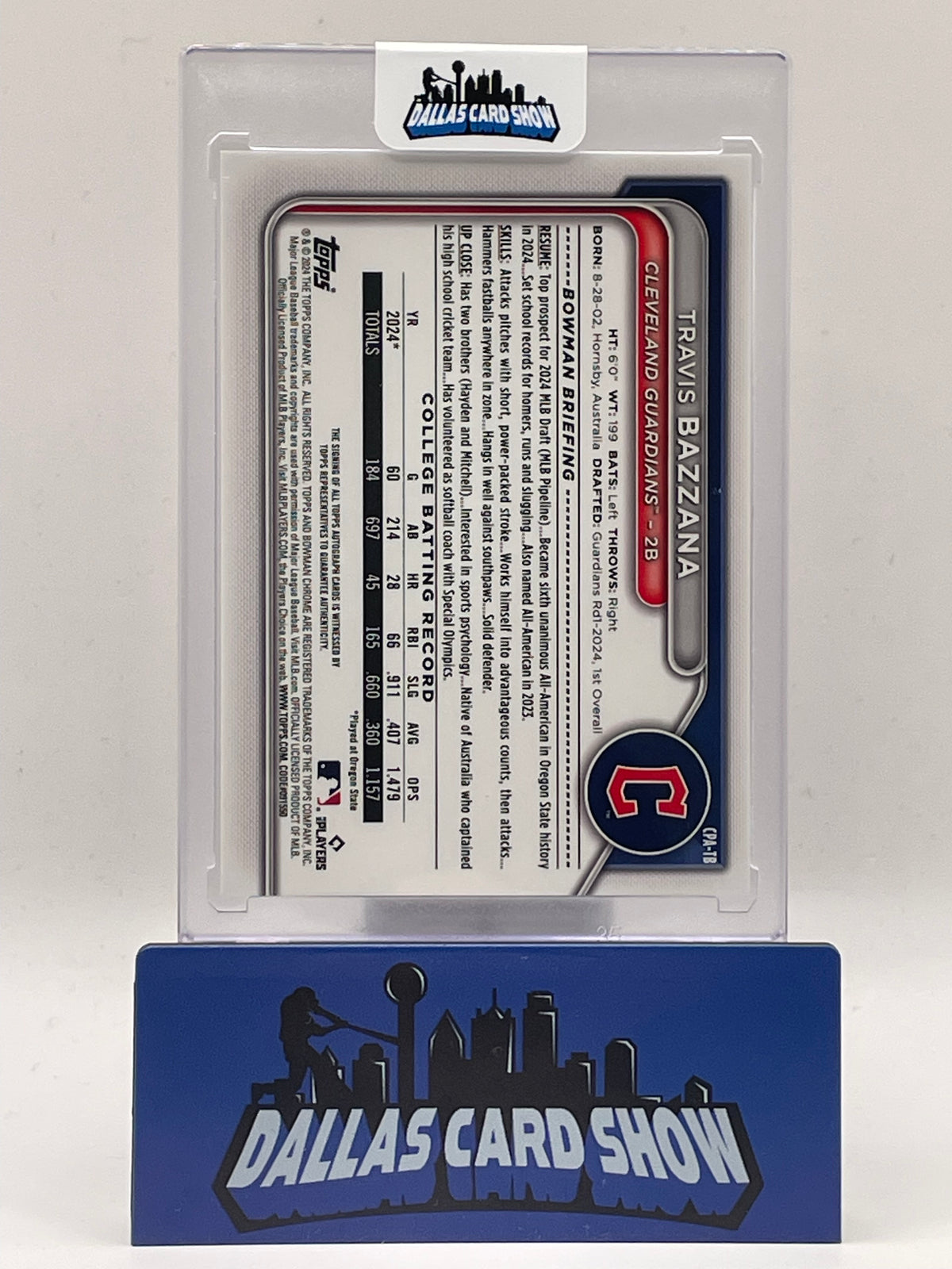 2024 Bowman Chrome #CPA-TB Travis Bazzana 1st Bowman Autograph