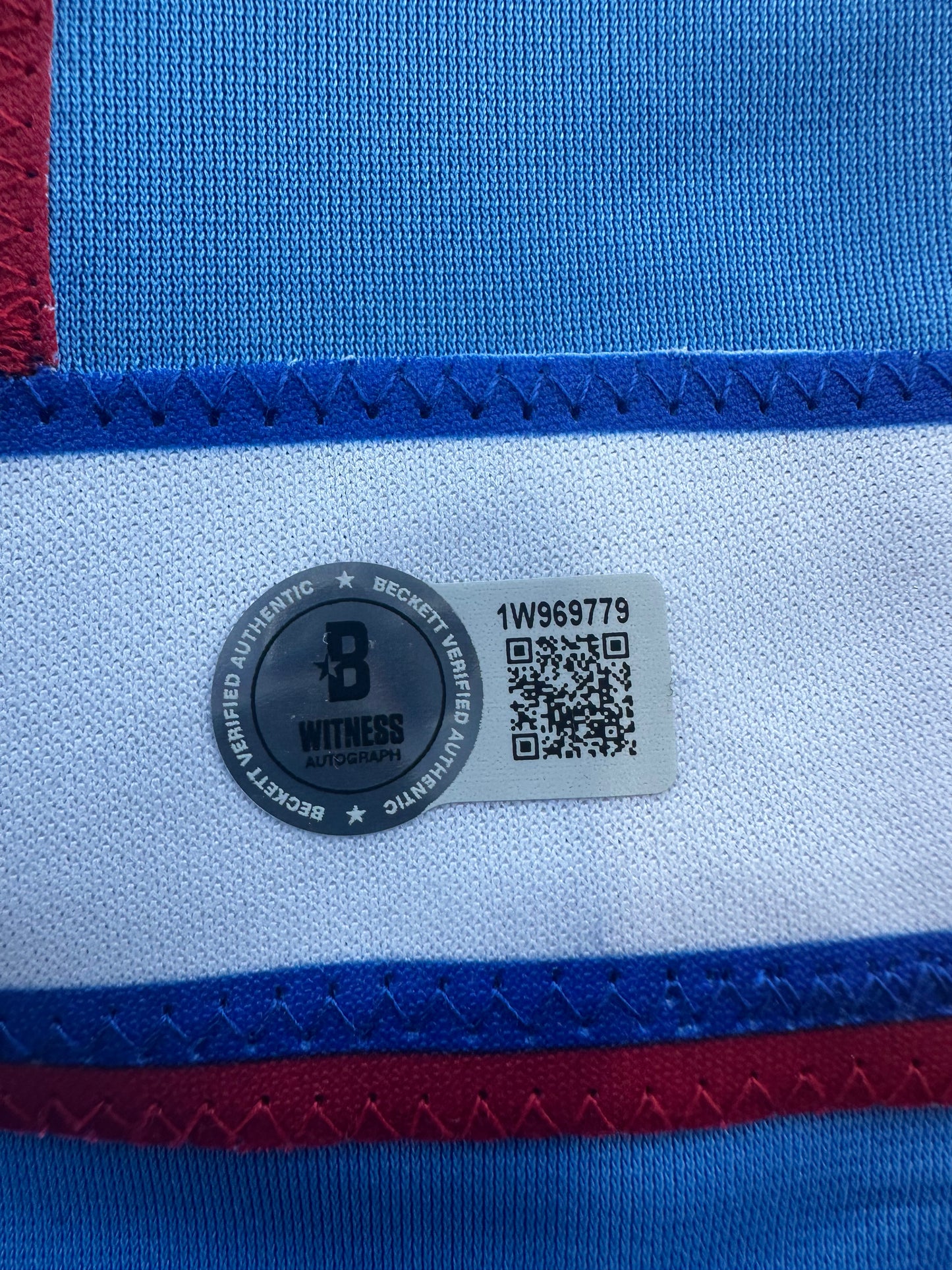 EZEQUIEL DURAN TEXAS RANGERS SIGNED Light Blue JERSEY XL BAS COA