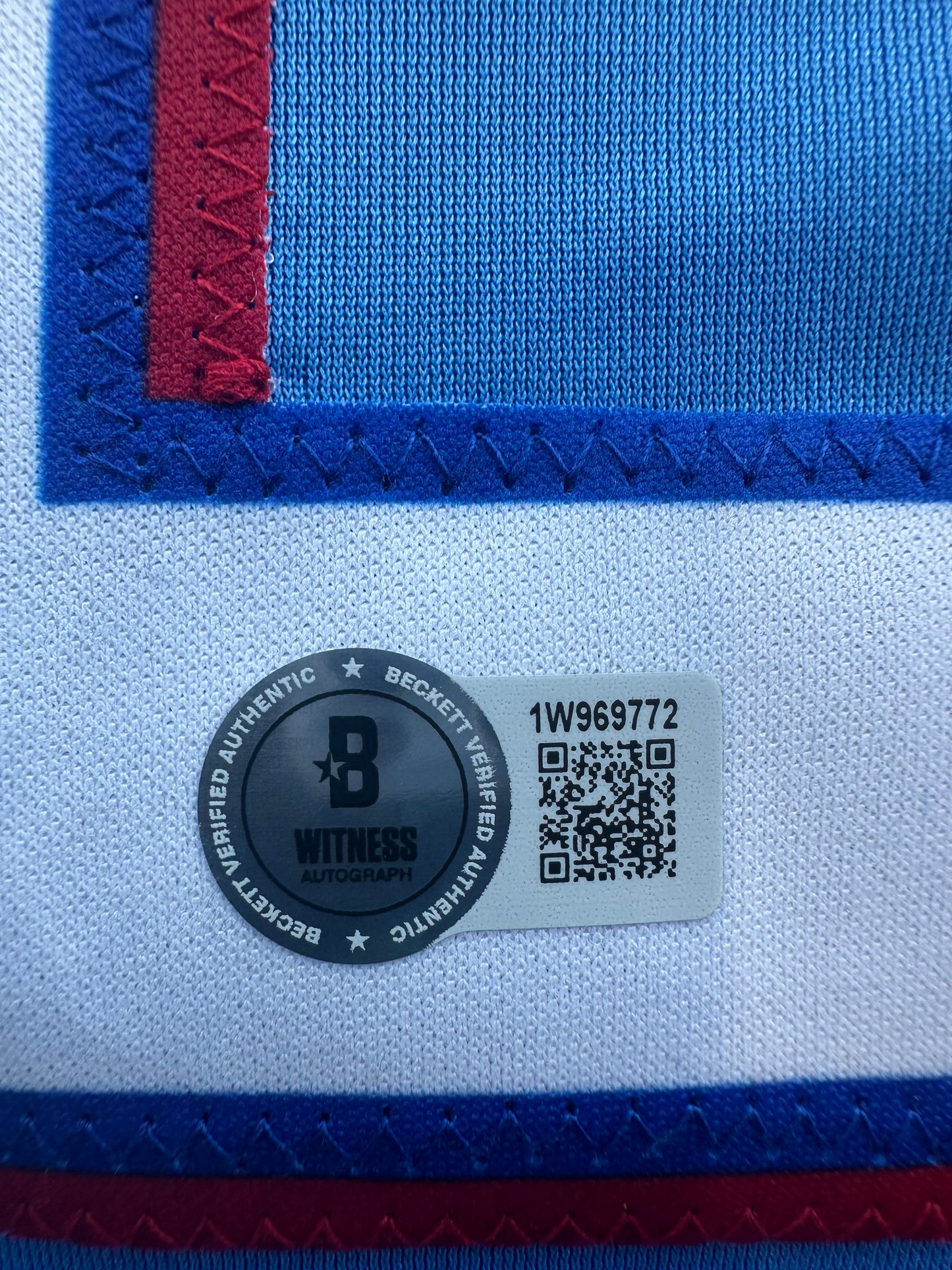 EZEQUIEL DURAN TEXAS RANGERS SIGNED Light Blue JERSEY XL BAS COA