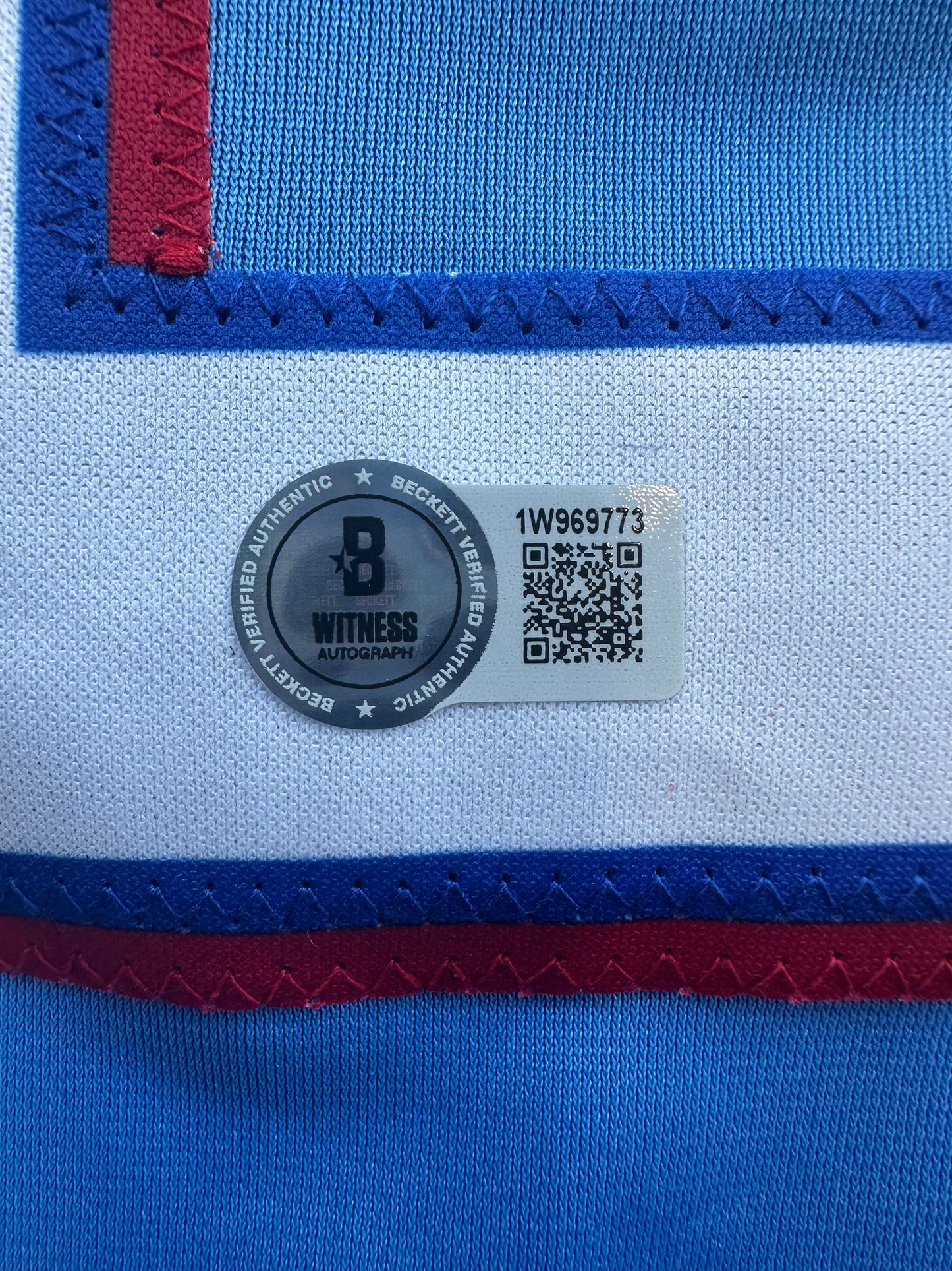 EZEQUIEL DURAN TEXAS RANGERS SIGNED Light Blue JERSEY XL BAS COA