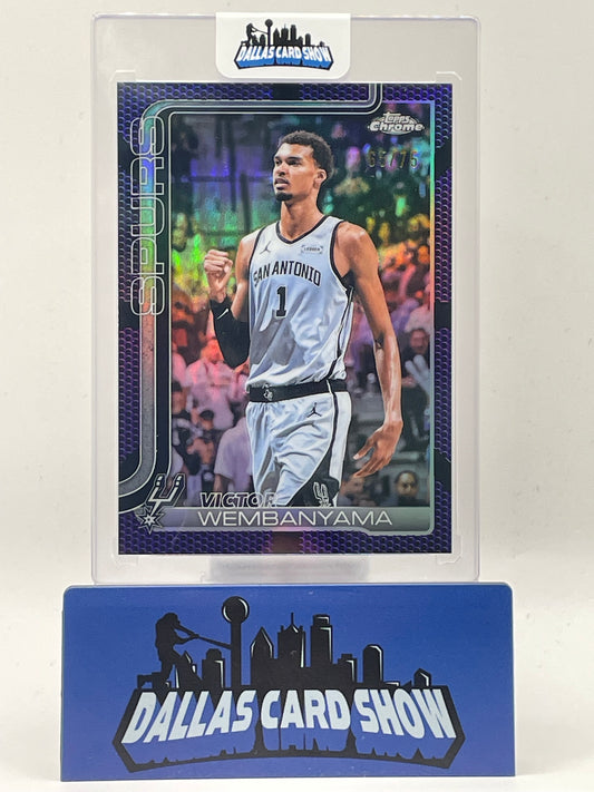 2025-26 Topps Chrome Update #22 Victor Wembanyama Purple Basketball /75