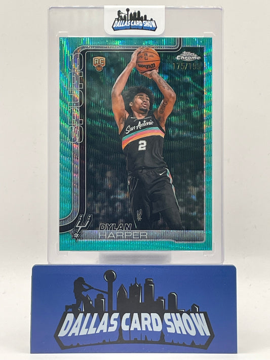2025-26 Topps Chrome Update #152 Dylan Harper Aqua Wave Rookie RC /199