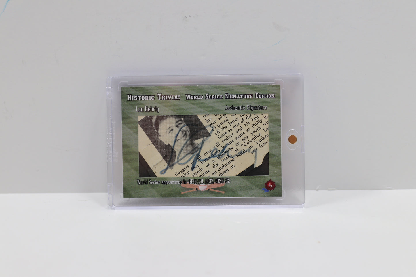 LOU GEHRIG Historic Autographs SIGNED CARD CUT PHOTO New York Yankees
