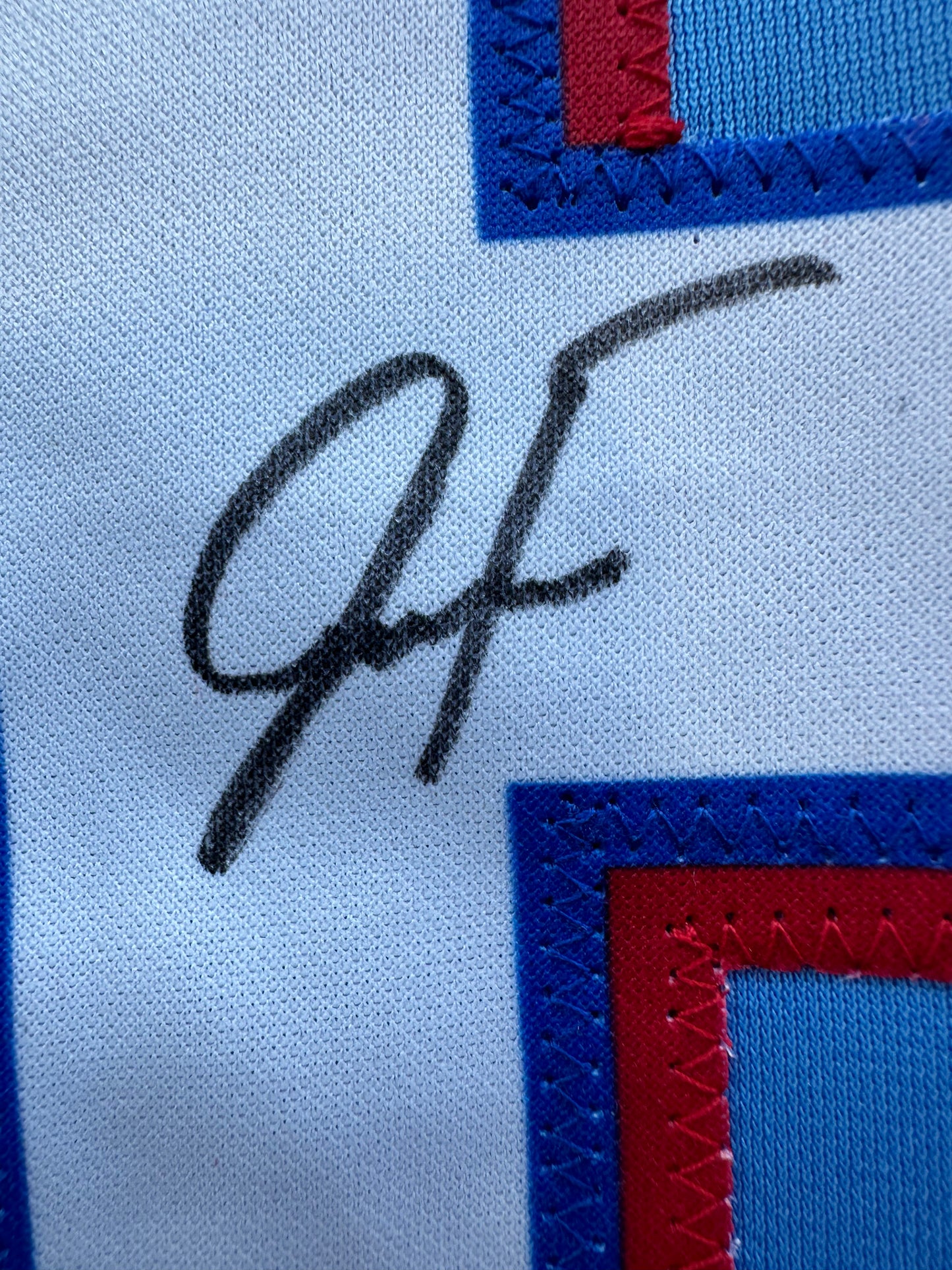 JUSTIN FOSCUE TEXAS RANGERS SIGNED Light Blue JERSEY XL BAS COA