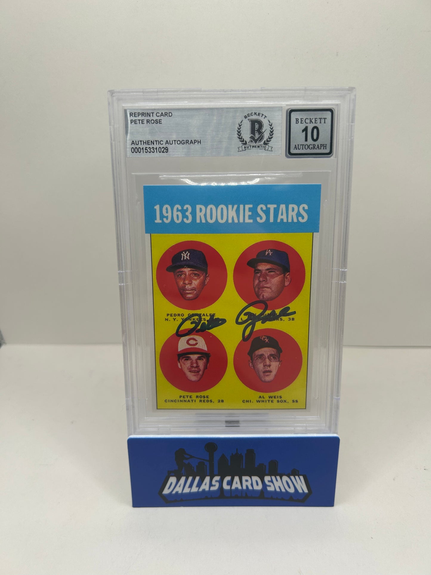 1963 Topps Rookie Stars  Pete Rose Autograph BGS 10 Auto Grade Reds