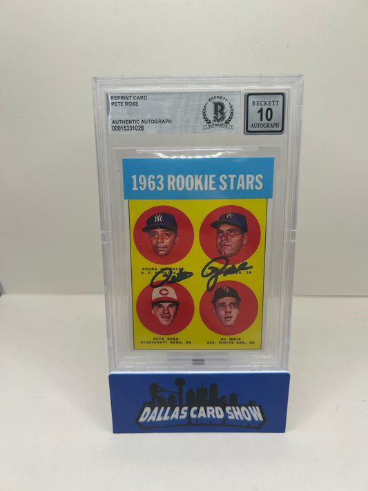 1963 Topps Rookie Stars  Pete Rose Autograph BGS 10 Auto Grade Reds
