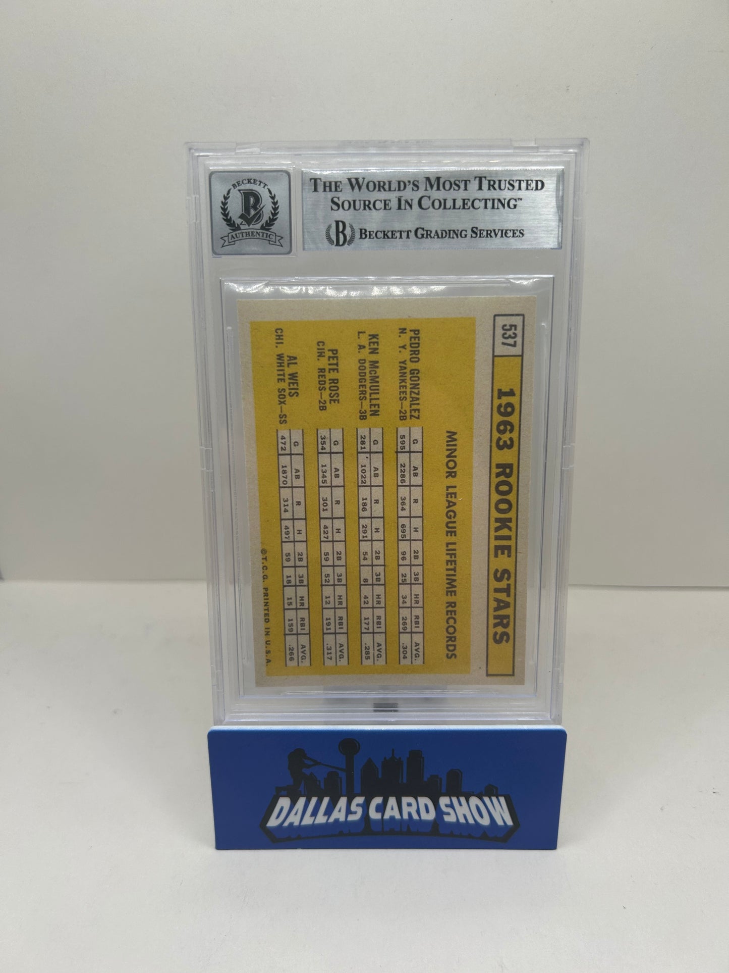 1963 Topps Rookie Stars  Pete Rose Autograph BGS 10 Auto Grade Reds