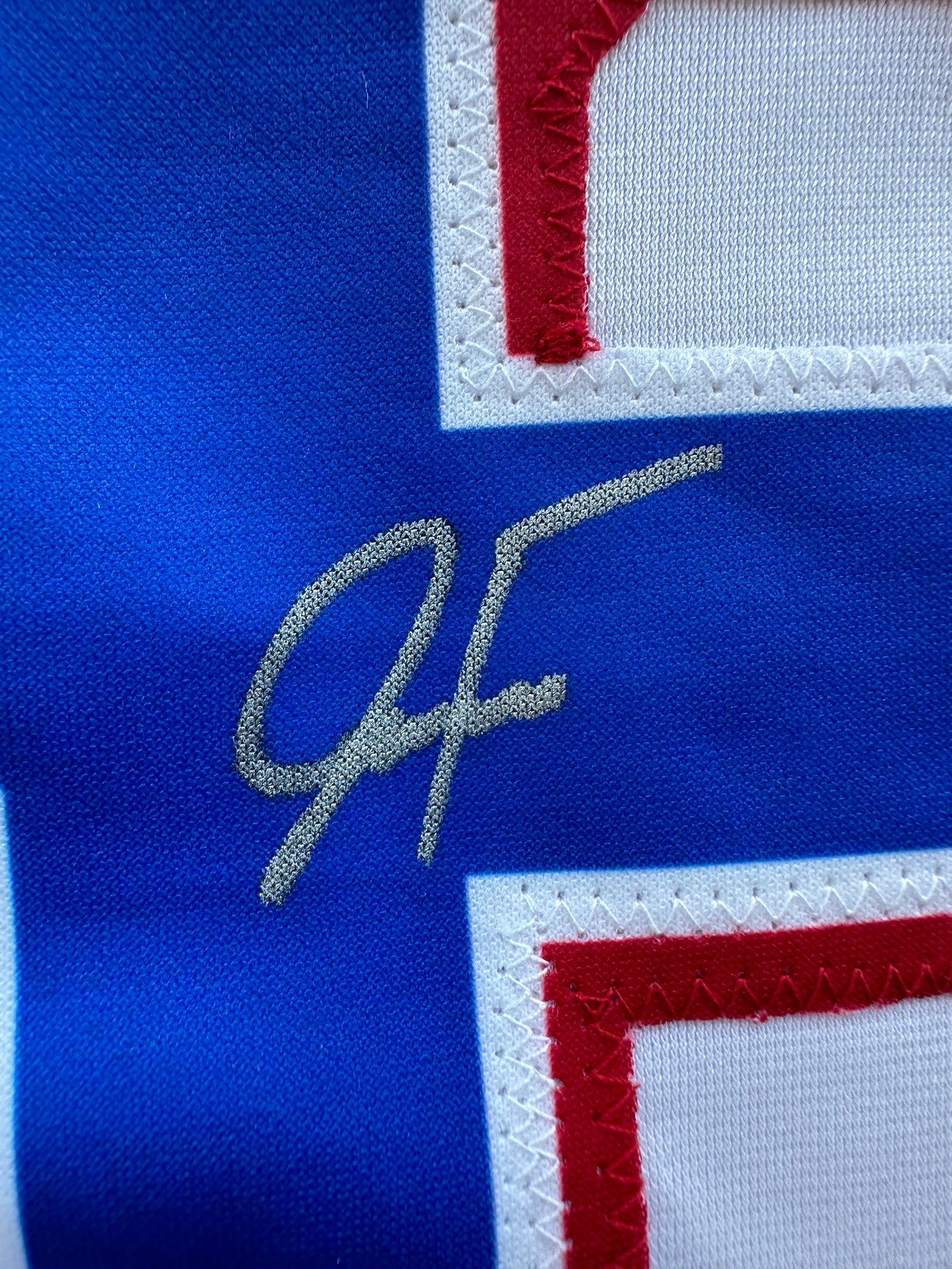 JUSTIN FOSCUE TEXAS RANGERS SIGNED White JERSEY XL BAS COA