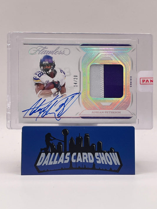 2023 Panini Flawless #DPA-APE Adrian Peterson Distinguished Patch Autographs /20