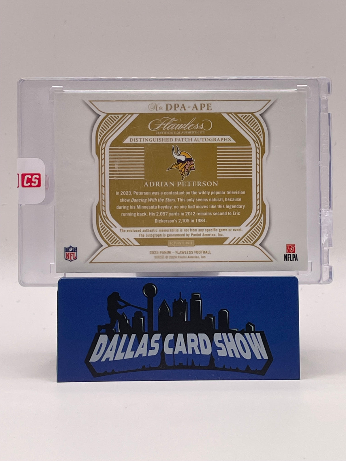 2023 Panini Flawless #DPA-APE Adrian Peterson Distinguished Patch Autographs /20