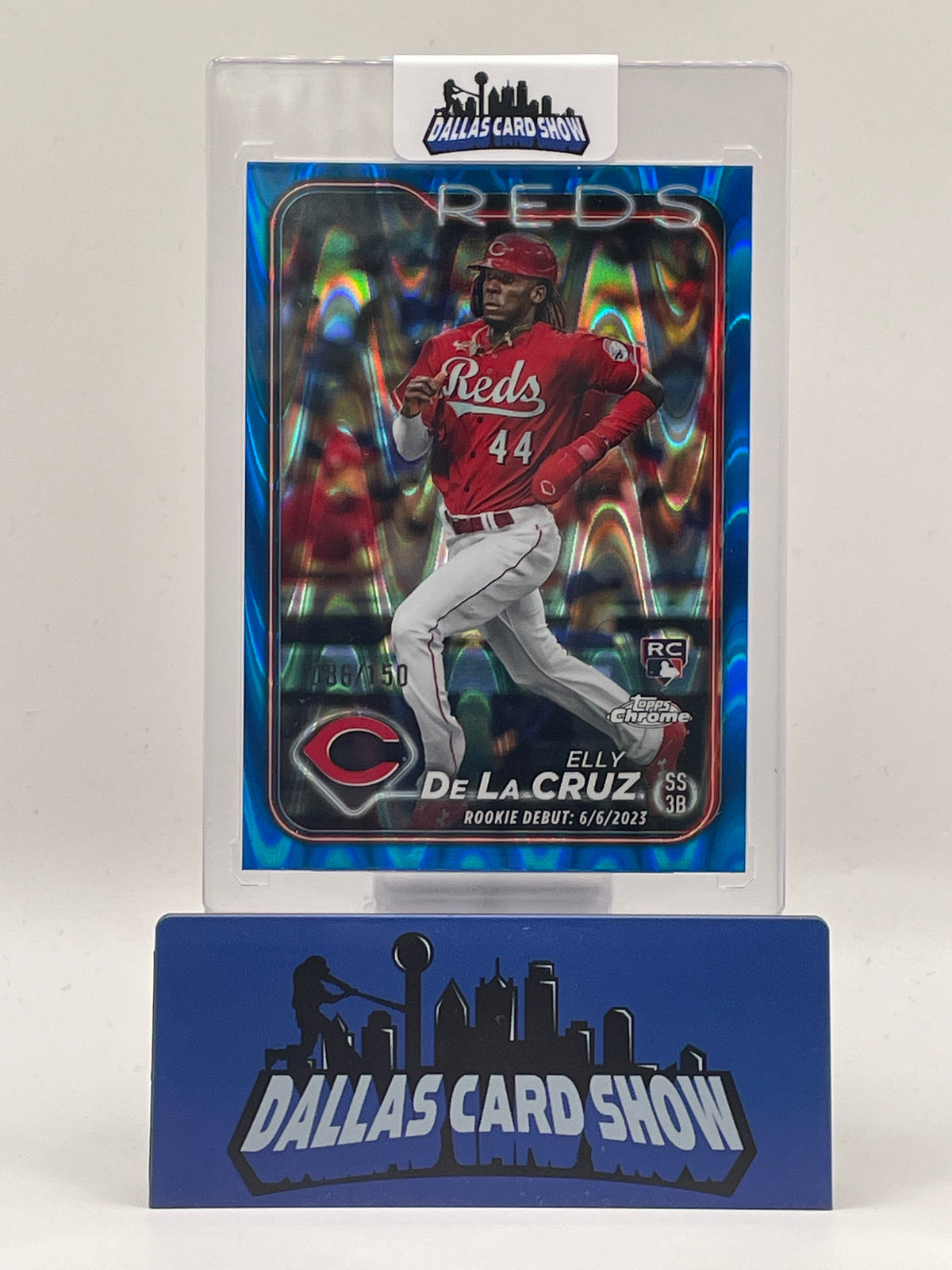2024 Topps Chrome Update #USC150 Elly De La Cruz Rookie Debut Blue Lava /150